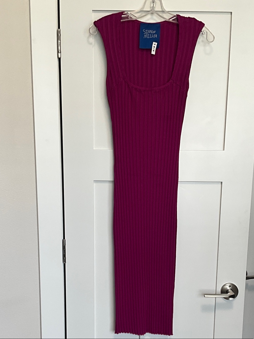 Simon Miller Fuchsia Ribbed Sleeveless Maxi Dress